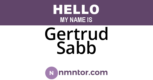 Gertrud Sabb