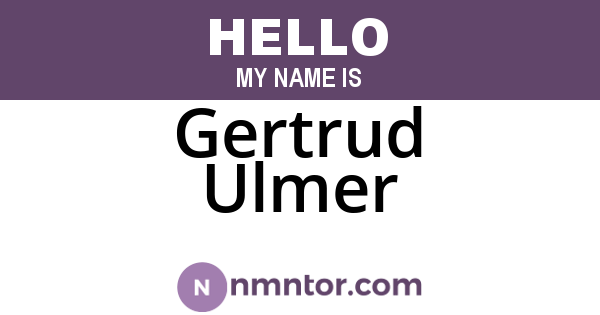 Gertrud Ulmer