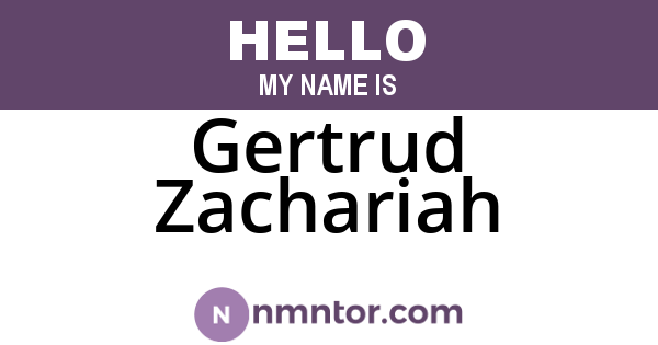 Gertrud Zachariah