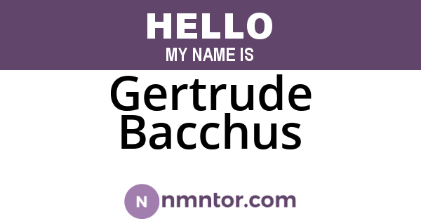 Gertrude Bacchus