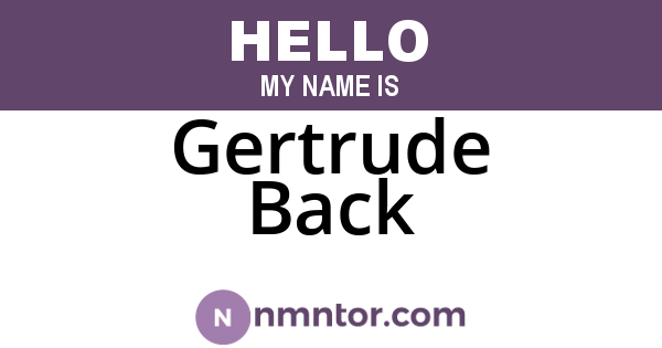 Gertrude Back