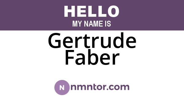 Gertrude Faber