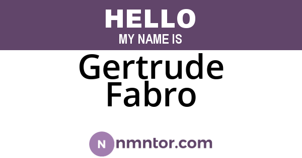 Gertrude Fabro