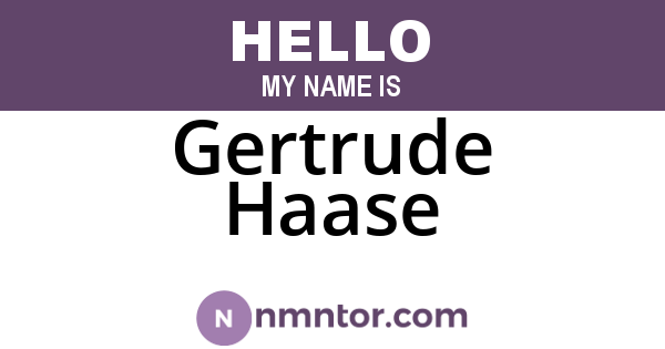 Gertrude Haase