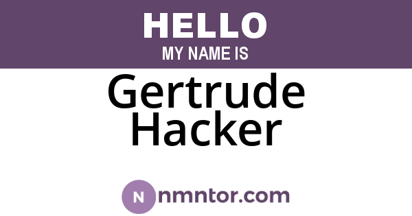 Gertrude Hacker