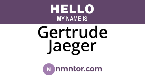 Gertrude Jaeger