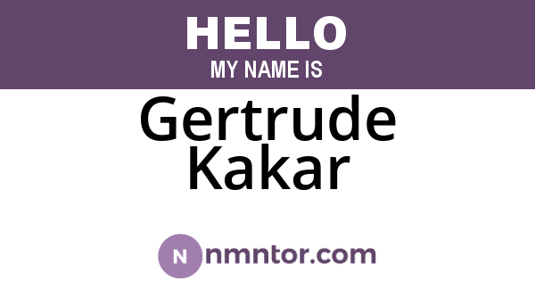Gertrude Kakar