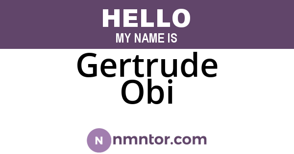 Gertrude Obi