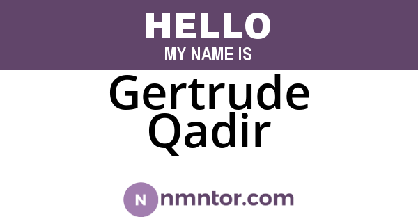 Gertrude Qadir