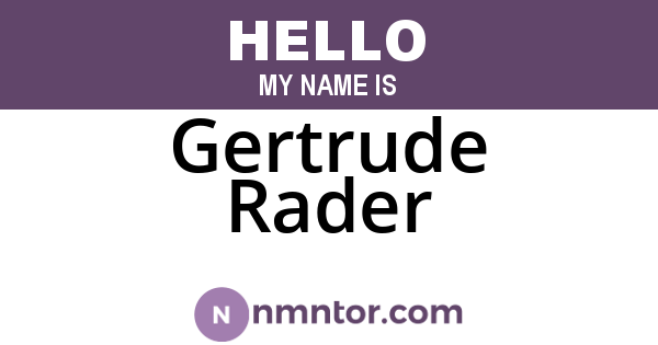 Gertrude Rader