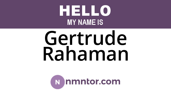 Gertrude Rahaman