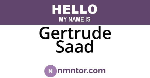 Gertrude Saad