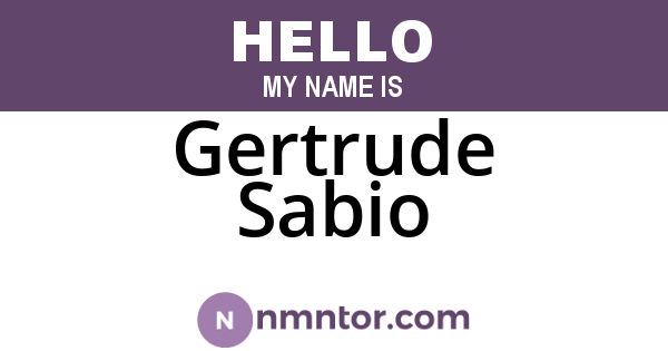 Gertrude Sabio