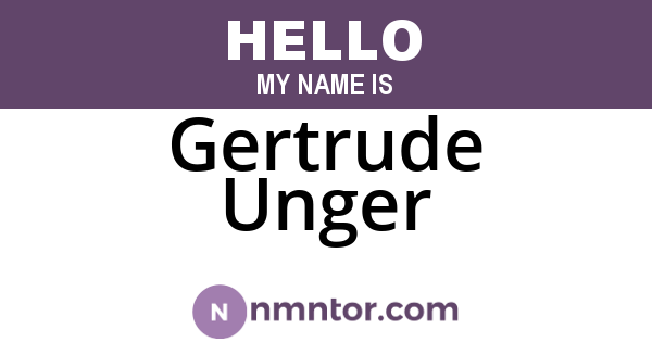 Gertrude Unger