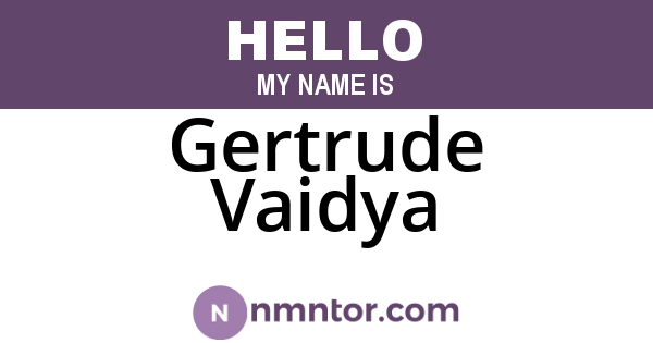 Gertrude Vaidya