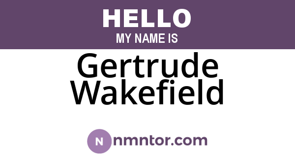 Gertrude Wakefield