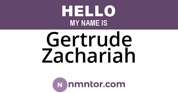 Gertrude Zachariah