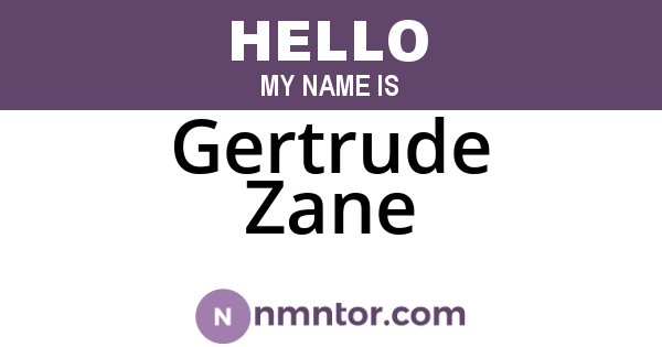 Gertrude Zane