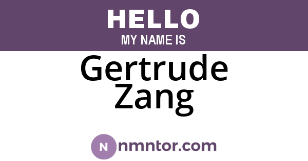 Gertrude Zang