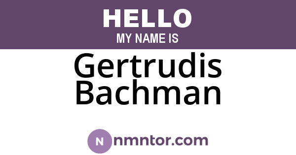 Gertrudis Bachman
