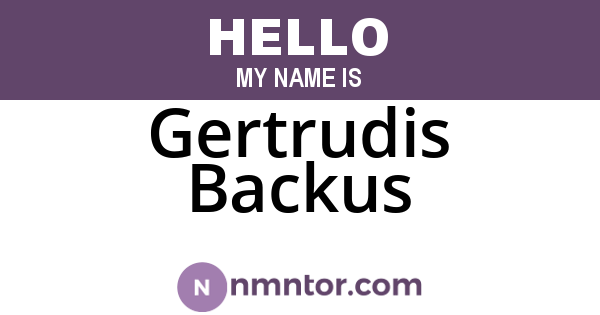 Gertrudis Backus