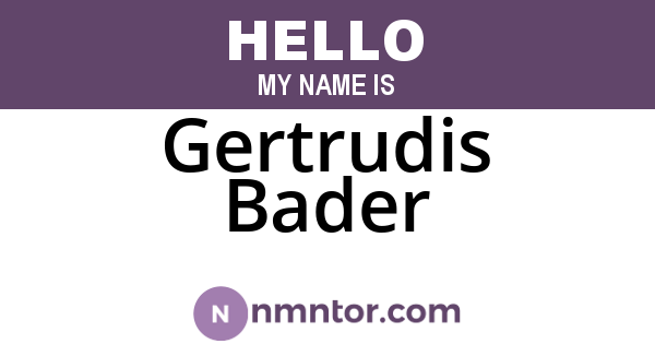 Gertrudis Bader