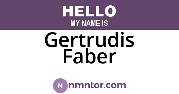 Gertrudis Faber