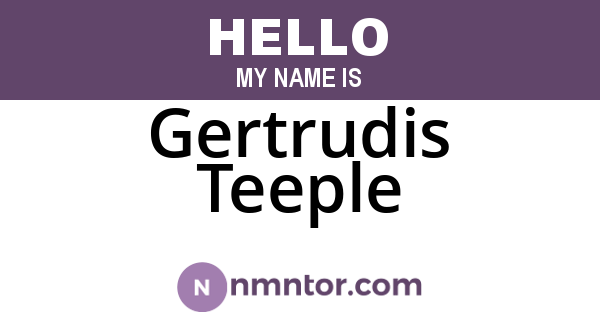 Gertrudis Teeple