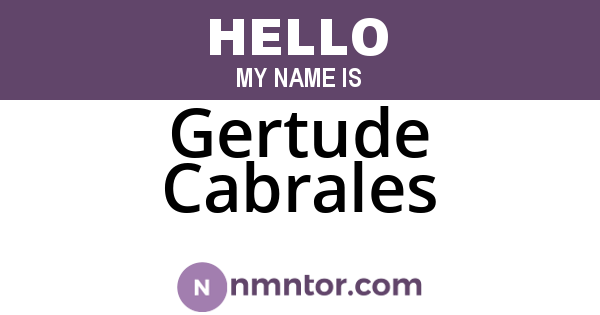 Gertude Cabrales