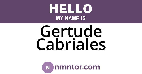Gertude Cabriales