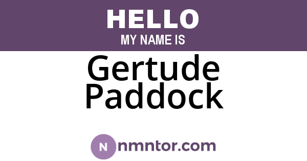 Gertude Paddock