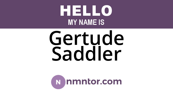 Gertude Saddler