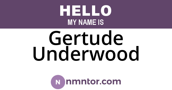 Gertude Underwood