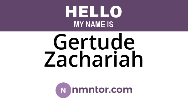 Gertude Zachariah
