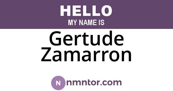 Gertude Zamarron