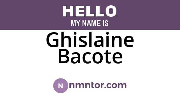 Ghislaine Bacote