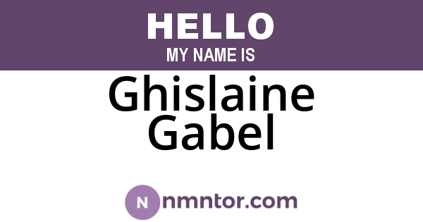 Ghislaine Gabel