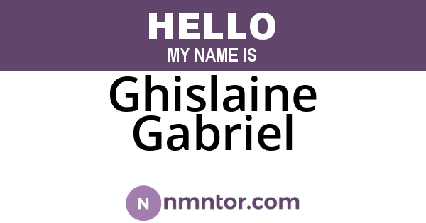 Ghislaine Gabriel