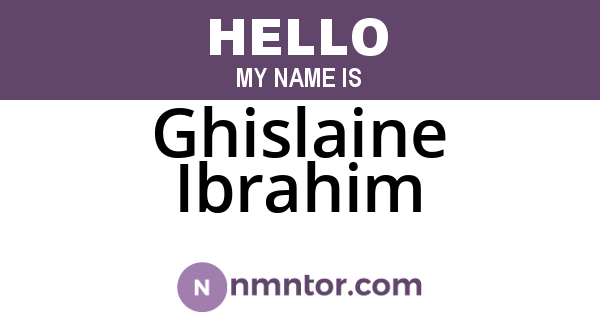 Ghislaine Ibrahim