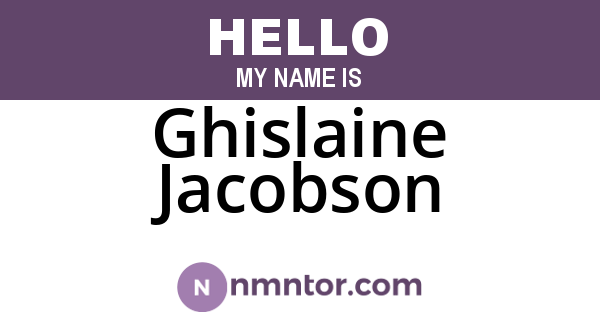 Ghislaine Jacobson
