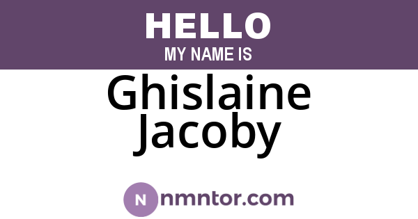 Ghislaine Jacoby