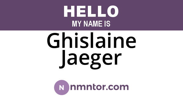 Ghislaine Jaeger