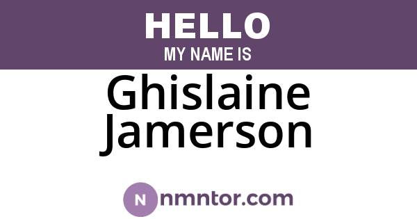 Ghislaine Jamerson