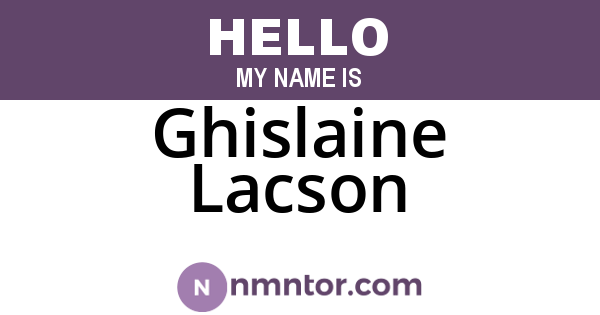 Ghislaine Lacson