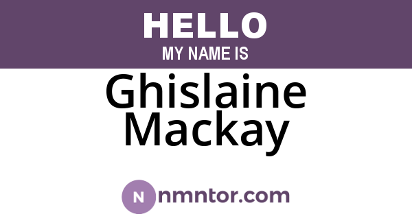 Ghislaine Mackay