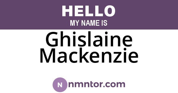 Ghislaine Mackenzie