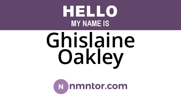 Ghislaine Oakley