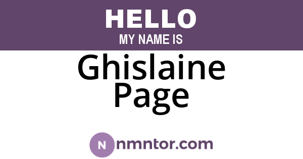 Ghislaine Page