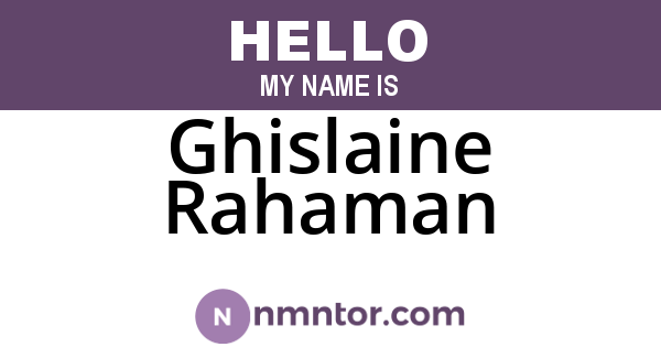 Ghislaine Rahaman