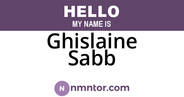 Ghislaine Sabb